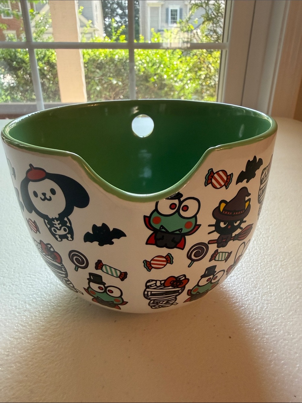 Hello Kitty Halloween Ceramic Ramen Bowl with Green Glaze